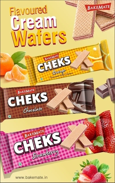 Chocolate Flavoured Cream Wafer Biscuits 100g BakeMate Delicious Chocolate flavored cream Wafer Biscuits at Best price