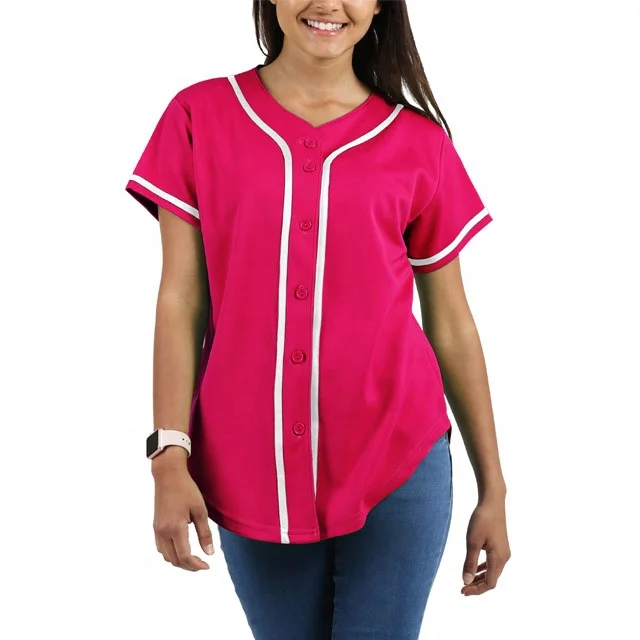 
100 Polyester Custom Blank Plain Sublimated Women Baseball Jersey 