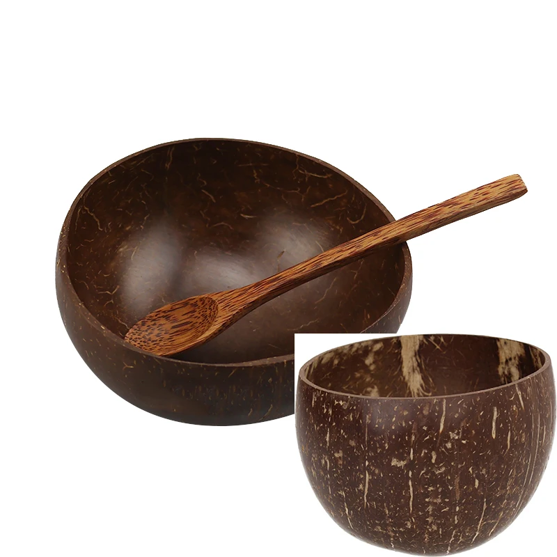 2024 Coconut Bowl And Spoon Pork Customized Logo Competitive Price Coconut Shell Bowl Set from Vietnam Top selling on Amazon amazon top seller Hottest Products