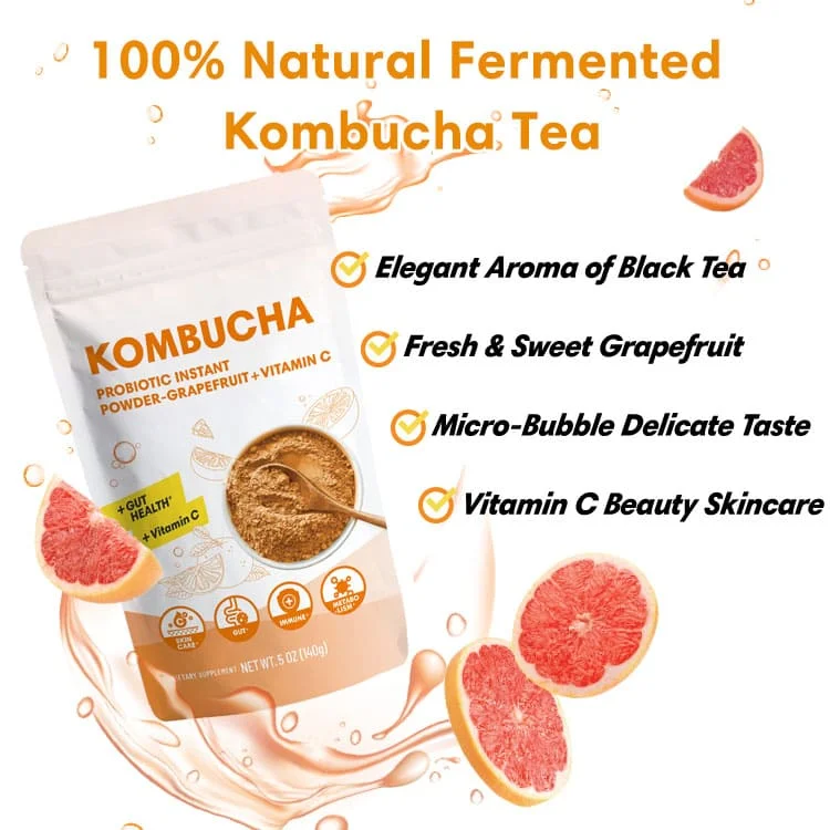 OEM ODM Grapefruit Vitamin C probiotics digestive immune booster slimming tea instant kombucha powder