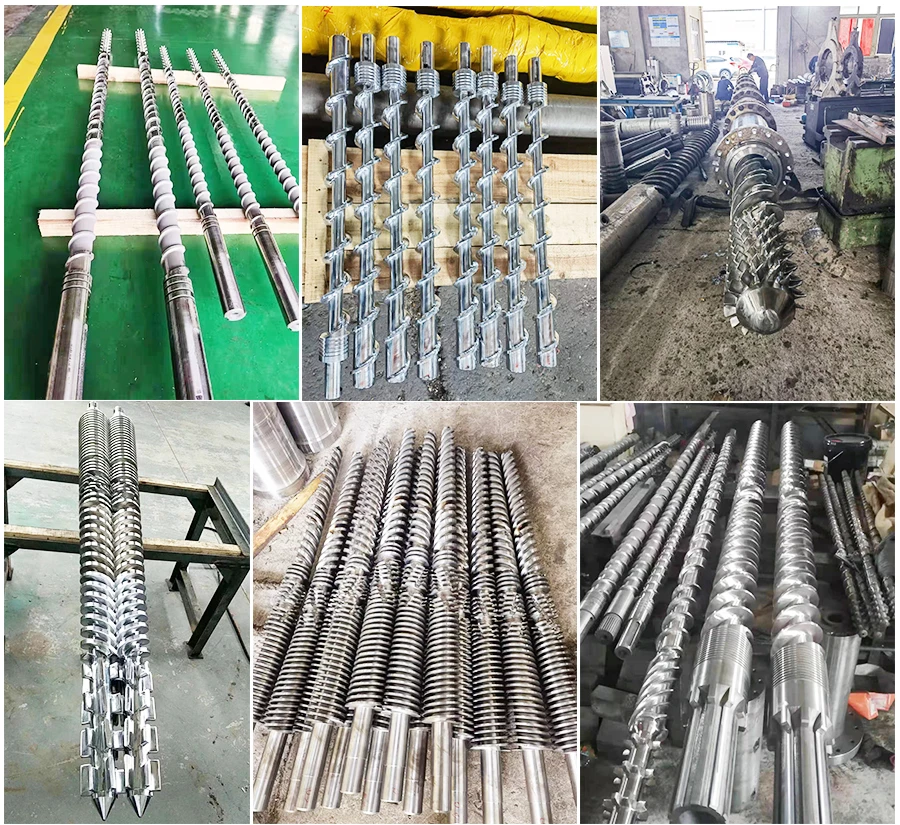Plastic machinery part steel screws for hdpe plastic extrusion blow molding machine