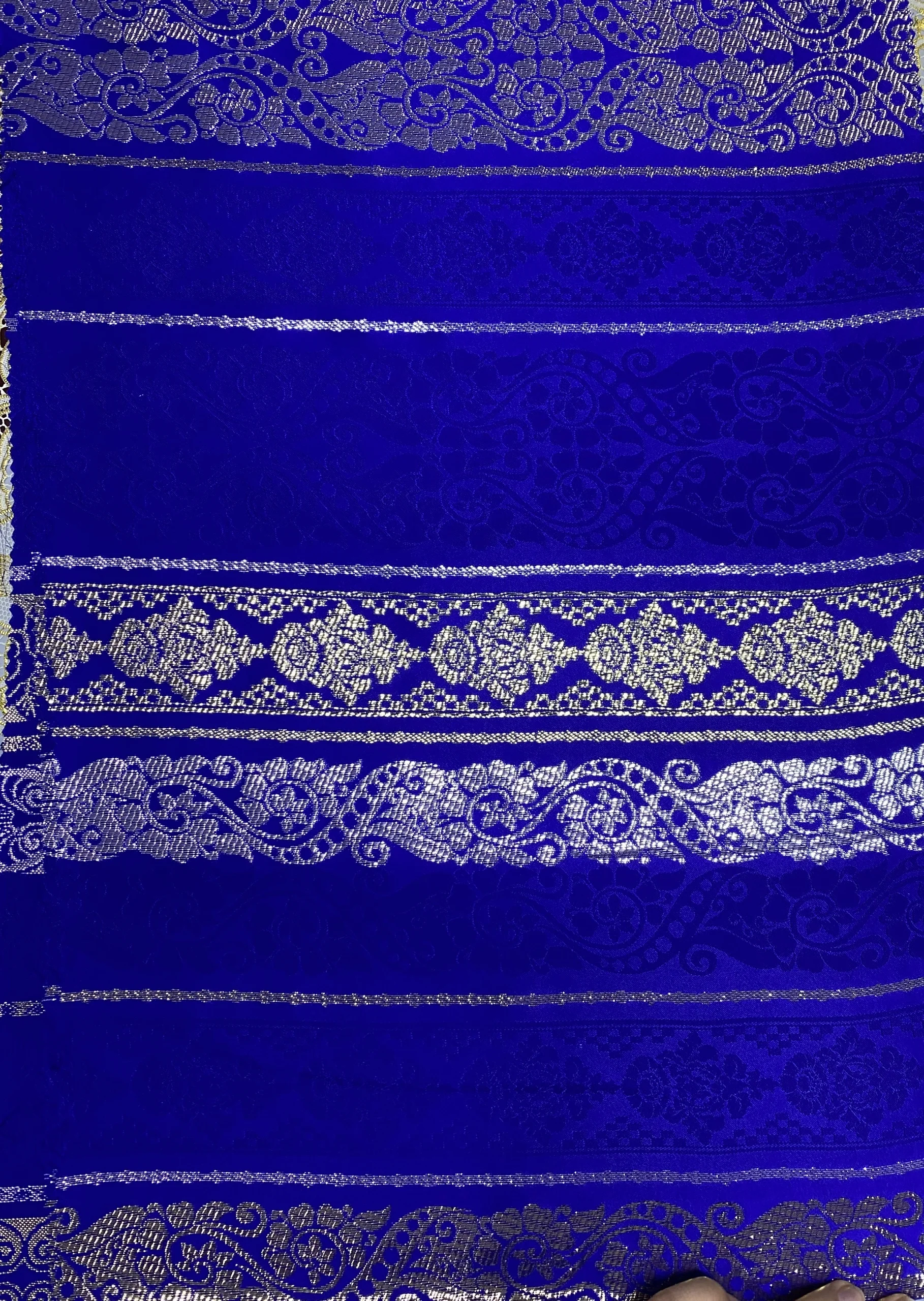 Fashionable Polyester Metallic Satin Jacquard Shining Lightweight Fabrics #J439A For Long Dress Kaftan Balochi Chandori