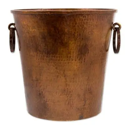 Outdoor Party Decorative Copper Beer Ice Bucket Supplier from India Copper Customized Tabletop Restaurant Wine Ice Bucket Bar