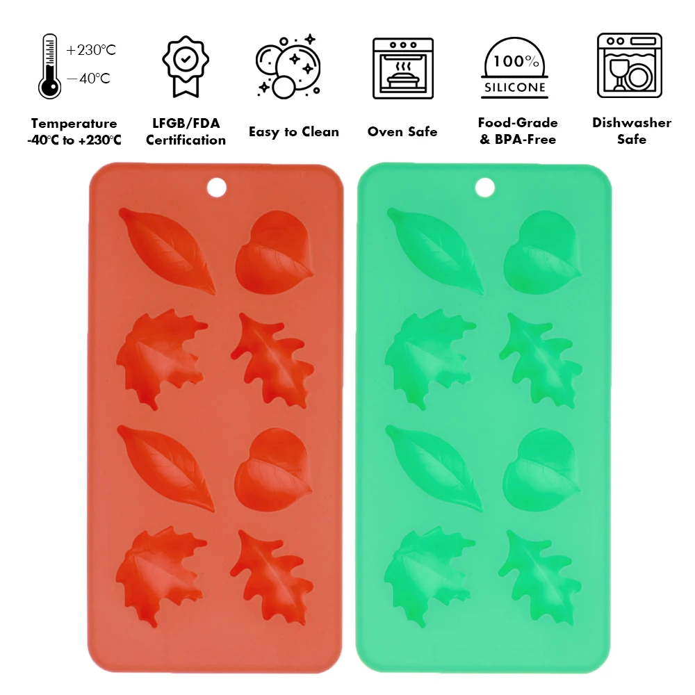 [Holar] Taiwan Made 8 Cavities Leaf Shape Silicone Mold for Making Soap Sugar Paste