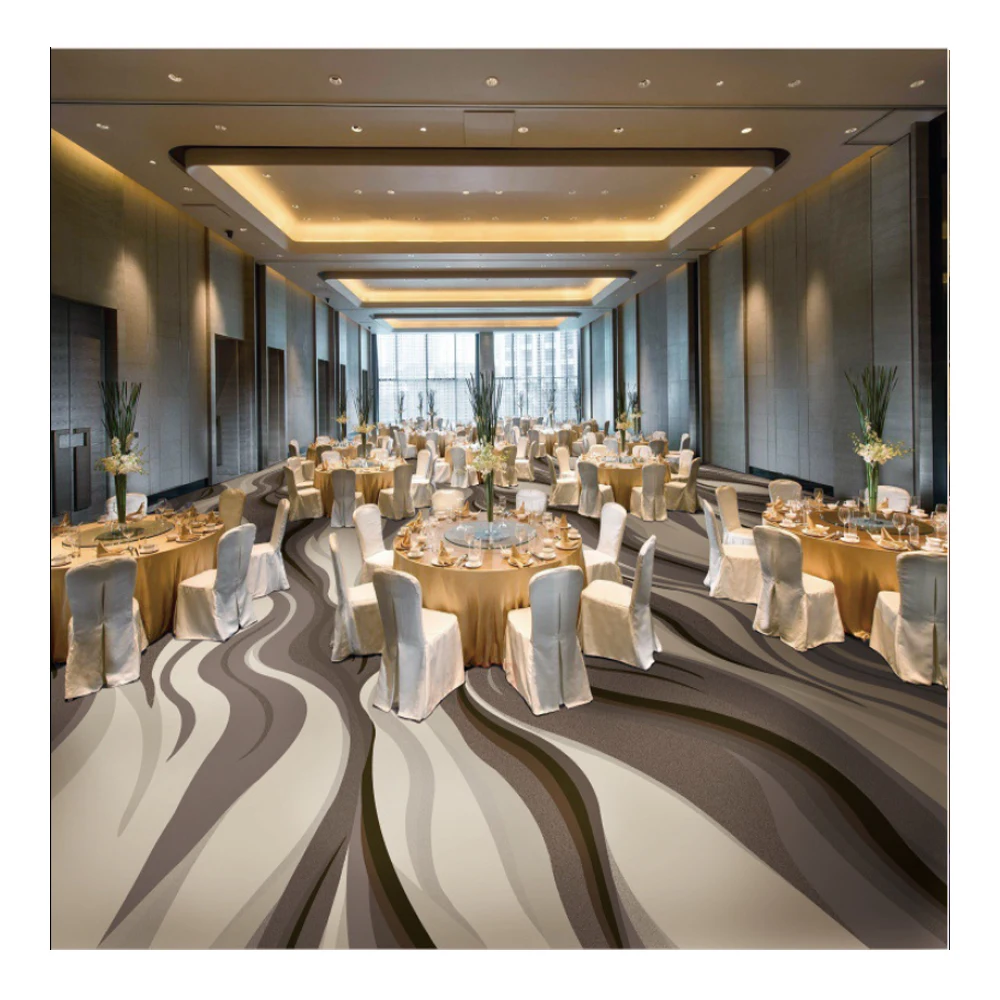 10mm Thickness Nylon Printed  Hotel Carpet Banquet Hall Carpet Polyester Long Pile Stock Carpet Rolls