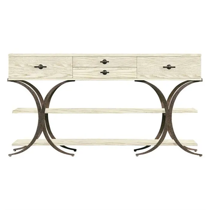 Buffet sideboard with brown walnut finished wooden top