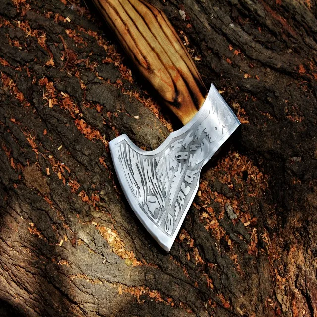 Hand made Viking Axe , Bearded Axe SK-141