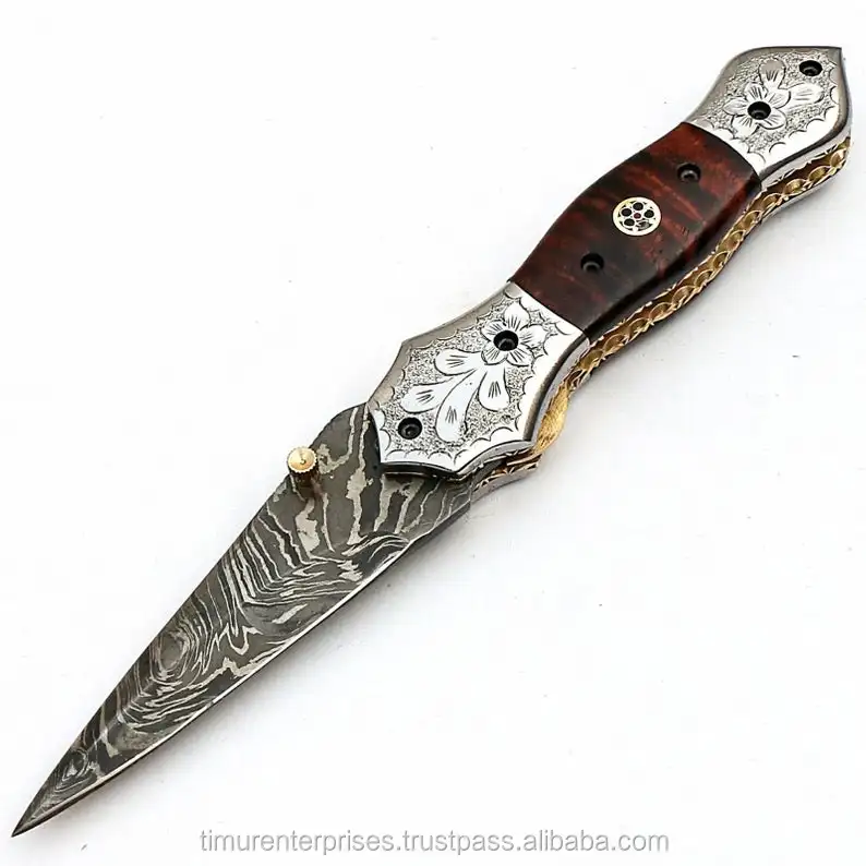 
Best price damascus steel blade wood handle knife folding blade knife pocket knife P-001 