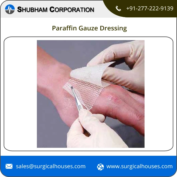 High Quality Wholesale Supply Non-adherent, Non allergenic 10cm X 10cm X 10cm Burn Paraffin Gauze Dressing