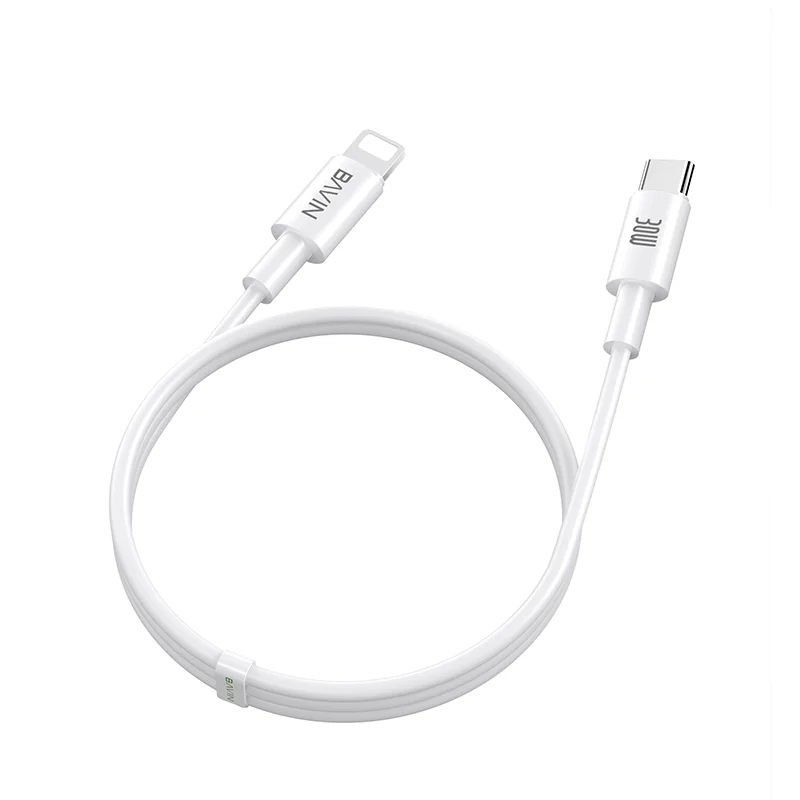 BAVIN  hot selling cell mobile phone usb date cable 1m pd 18w 20w 30w  type c 8 pin fast charing cable for lighting to usb-c