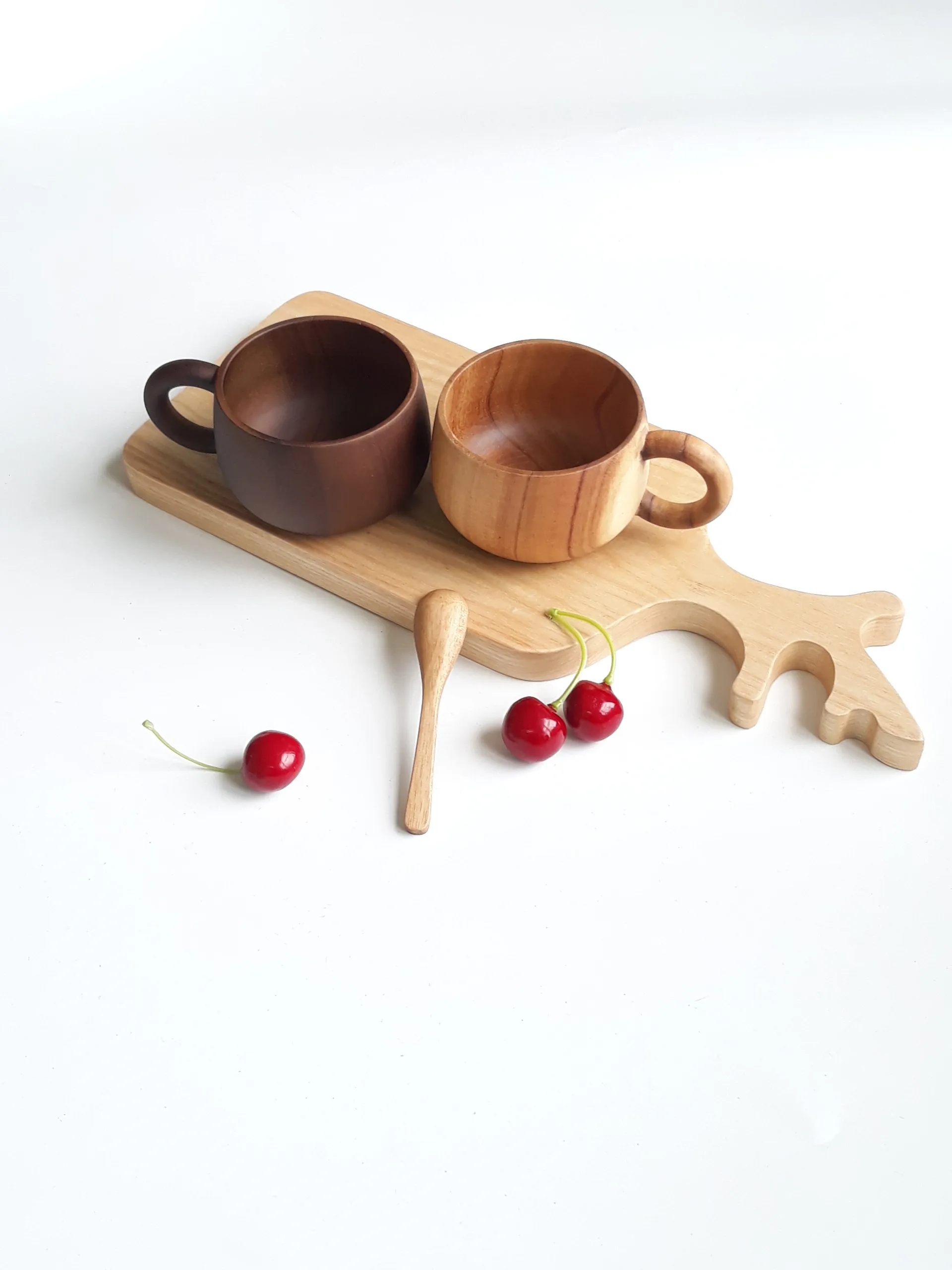 Black acacia WOODEN COFFEE-TEA CUP SETS eco-friendly factory directly for wholesale from Vietnamese supplier