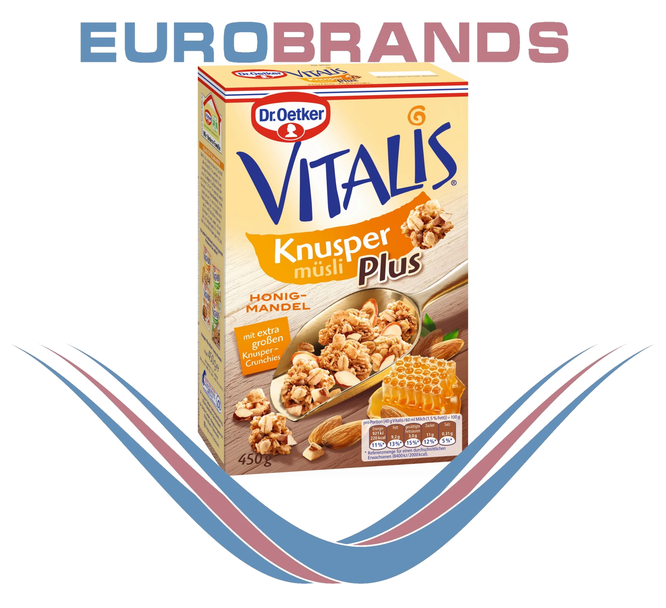 Dr.Oetker Vitalis - Knuspermusli Plus Honig Mandel 450g