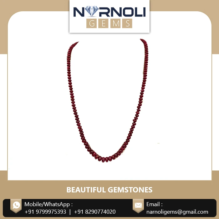 Women Jewelry Ruby Beads String Necklace Available In Custom Sizes At Best Market Price From India Purchase Now