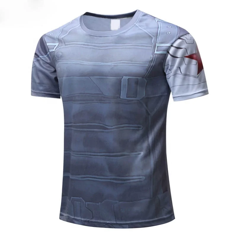Men Casual T-shirt 100% Polyester Sublimation 3D Printed Marvel Hero T Shirts All Over Sublimated Tshirt