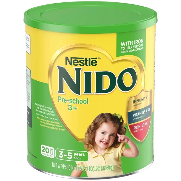 Nestle NIDO 3+ Toddler Powdered Milk Beverage - 28.2 Oz Canister - Powdered Milk Beverage with Vitamins and Minerals 1.76 lb.