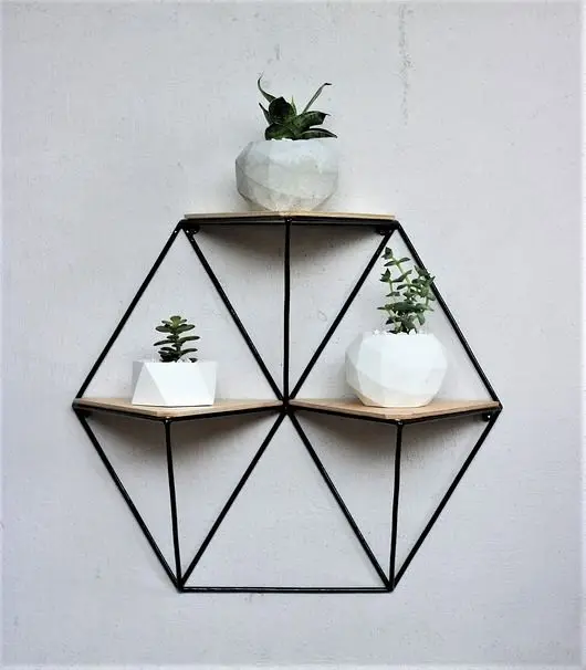 Современный дизайн черный треугольный настенные деревянные полки гладить 3 яруса подставка в виде книжной обложки гостиная хранения ящик для комнатных растений предметы домашнего декора