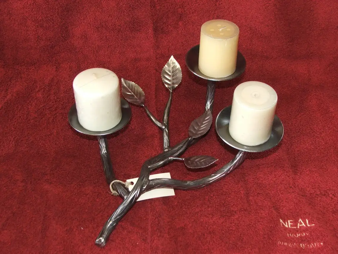 Роскошная подставка для свечи в форме листа с серой отделкой идеально подходит украшения дома