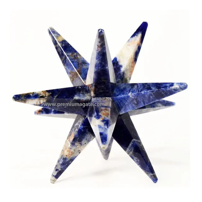 
 Оптовая торговля драгоценный камень содалит 12 заостренных винтов с Меркаба звезды: большая меркабы звезды из Индии  