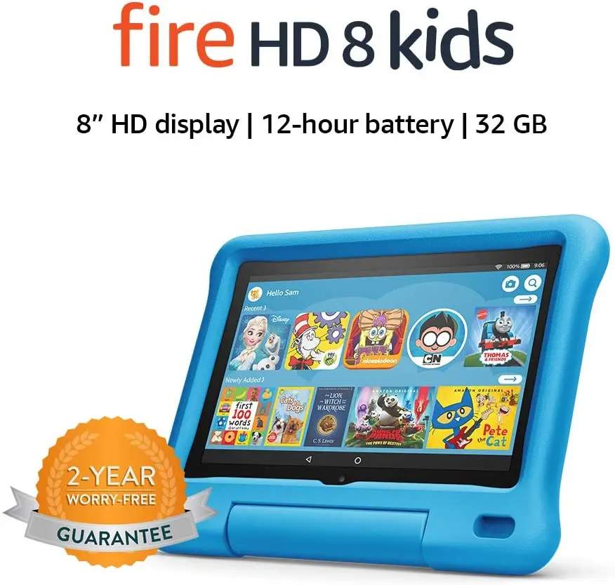 Fire HD 8 Kids tablet  8  HD display ages 3-7  32 GB  Blue Kid-Proof Case