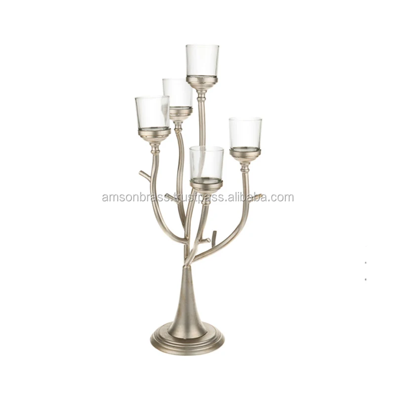 Home Decoration Golden Candle Holder Christmas Party Decor Tree Branch Candle Holder