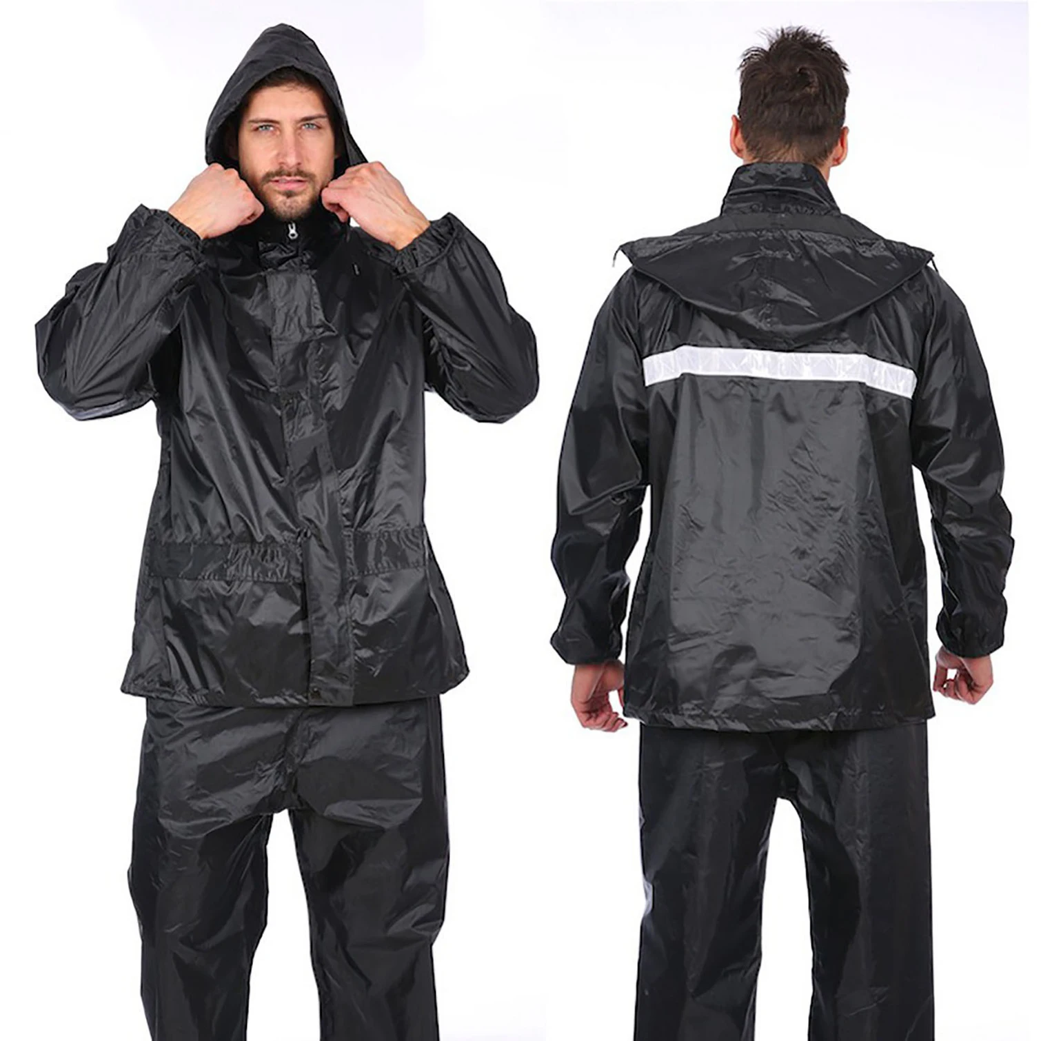 2024 Wholesale Outdoor Waterproof Comfortable Rain Suit Wind Breaker Jacket & Pant for Men Women Disposable Poncho Custom Logo