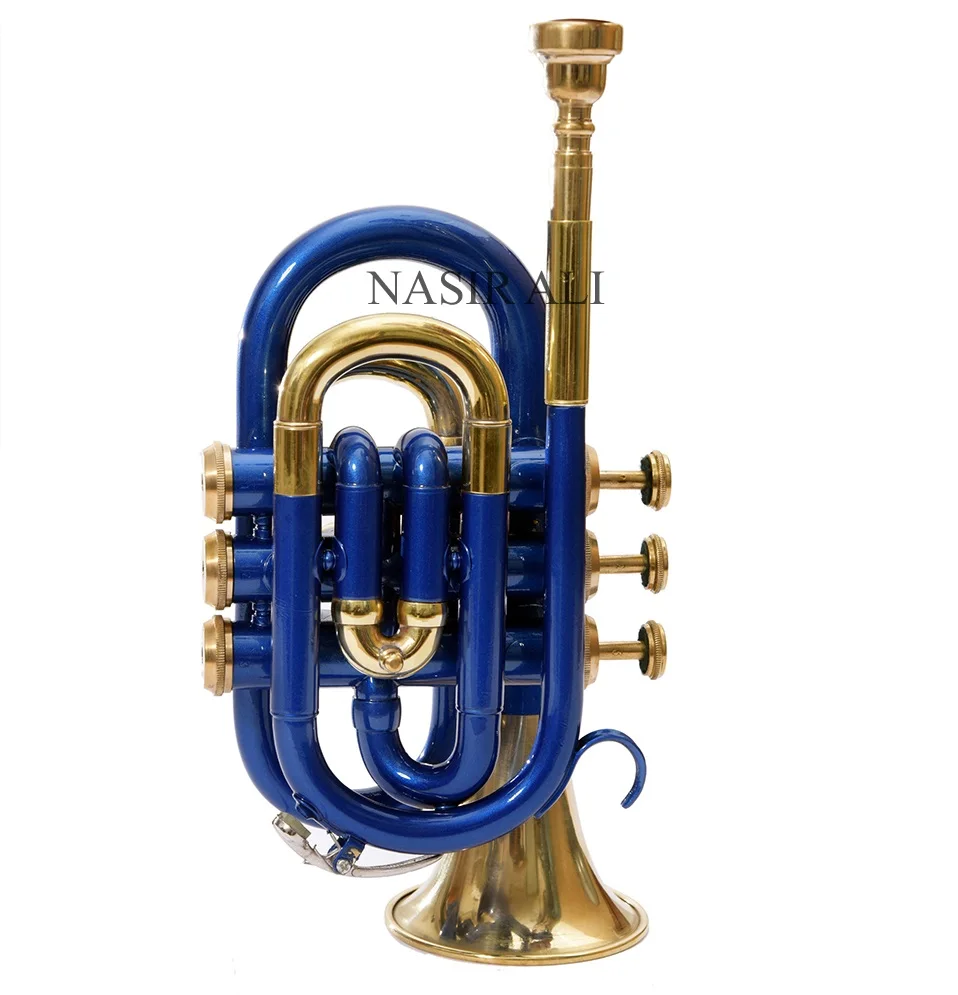 NASIR ALI New Professional Trumpet  blue Brass  Bb Pitch Premium Quality With Include Hardcase And Mouthpiece