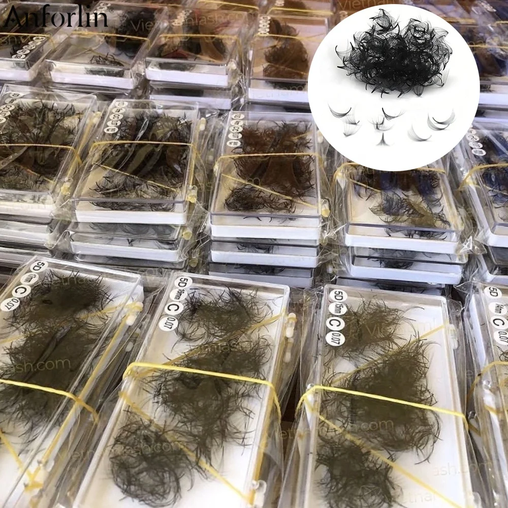 Private label korean premade loose fans eyelash high quality handmade loose volume fans eyelash extension vendors