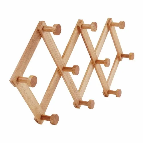 High quality product smart wall hanging coat hanger size 350x100x70mm made of bamboo/pine/acacia wood 100% from Vietnam