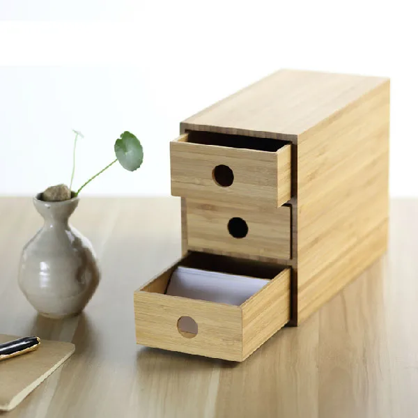 3-Drawer  Organizer Bamboo Chest