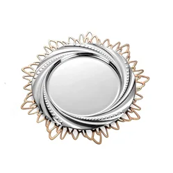 hot sale different style round shape serving tray charger plate round dishes stainless steel