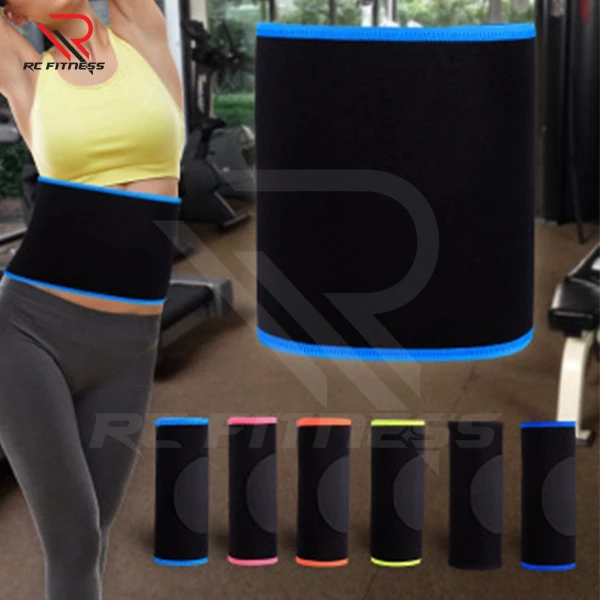 Black Neoprene Colour Binding Sweat Slimming Waist Trimmer Belt