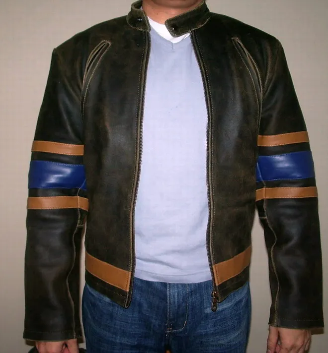 Невидимые спортивные тонкие кожаные куртки X мужские коричневые из Росомаха