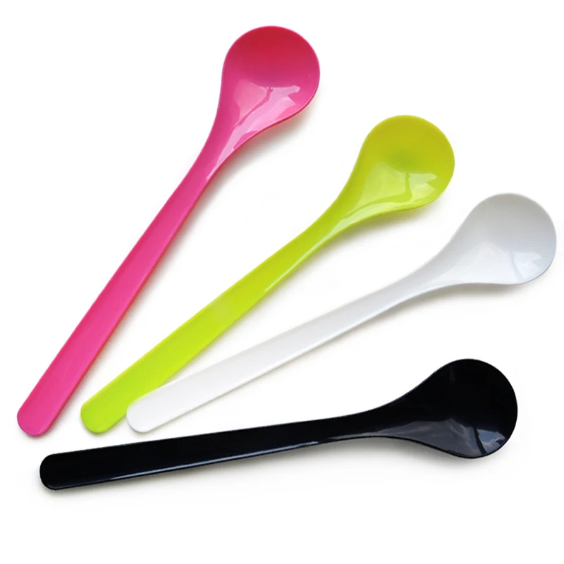 18cm Lovely Colorful Sundae Ice Cream Disposable Plastic Spoon