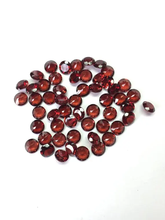 3mm Natural Red Garnet Round Faceted Loose Gemstone Wholesale Price