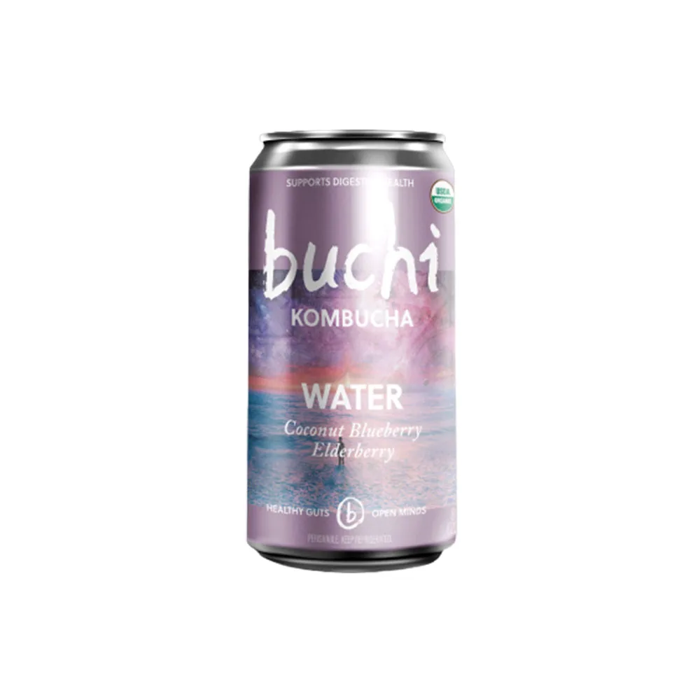Buchi Kombucha 12/8oz Water Coconut Blueberry Elderberry Organic Kombucha Can Premium Quality