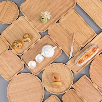 Customized Logo Wholesale Hotel Room Food Breakfast Tableware  Wooden Serving Tray