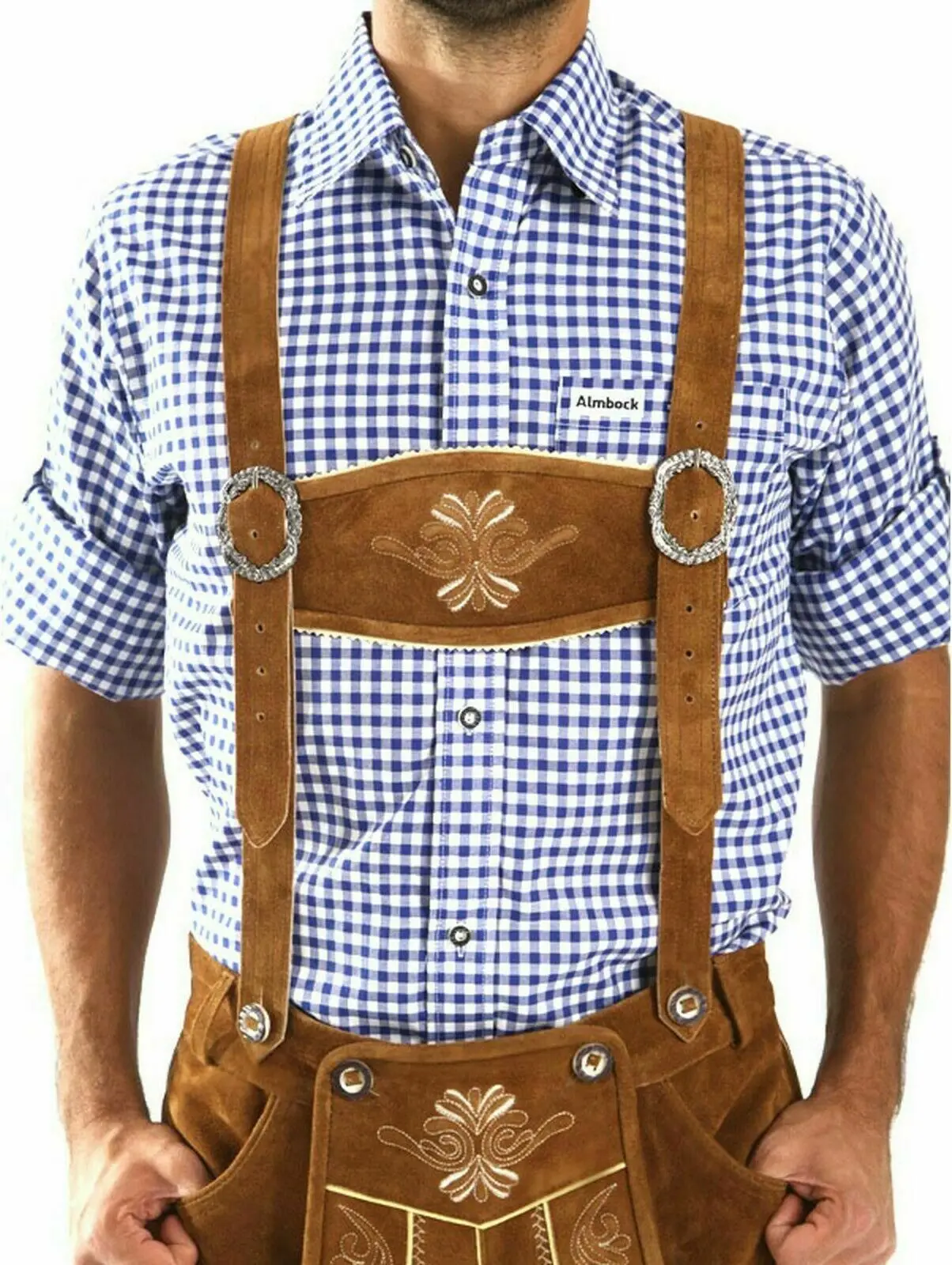 Bavarian Lederhosen - Oktoberfest Lederhosen - German Lederhosen Shorts - Trachten Men Wear