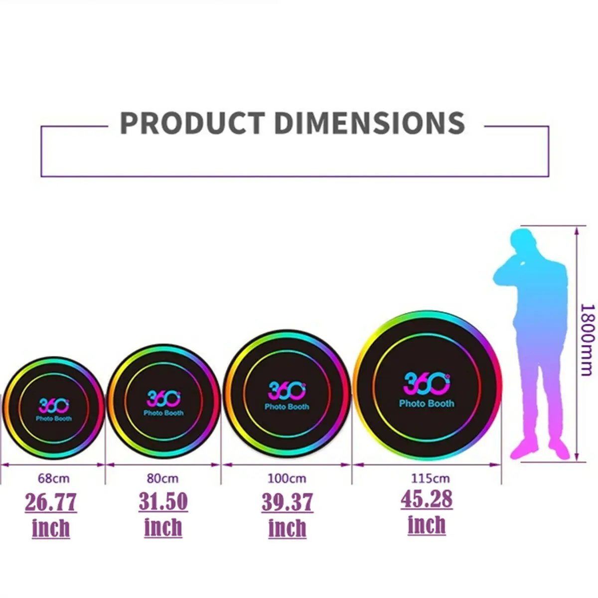 DKELSEN 360 Photo Booth Machine Automatic Slow Motion Rotating Adjustable Camera Stand 3D Selfie Platform with Ring Light