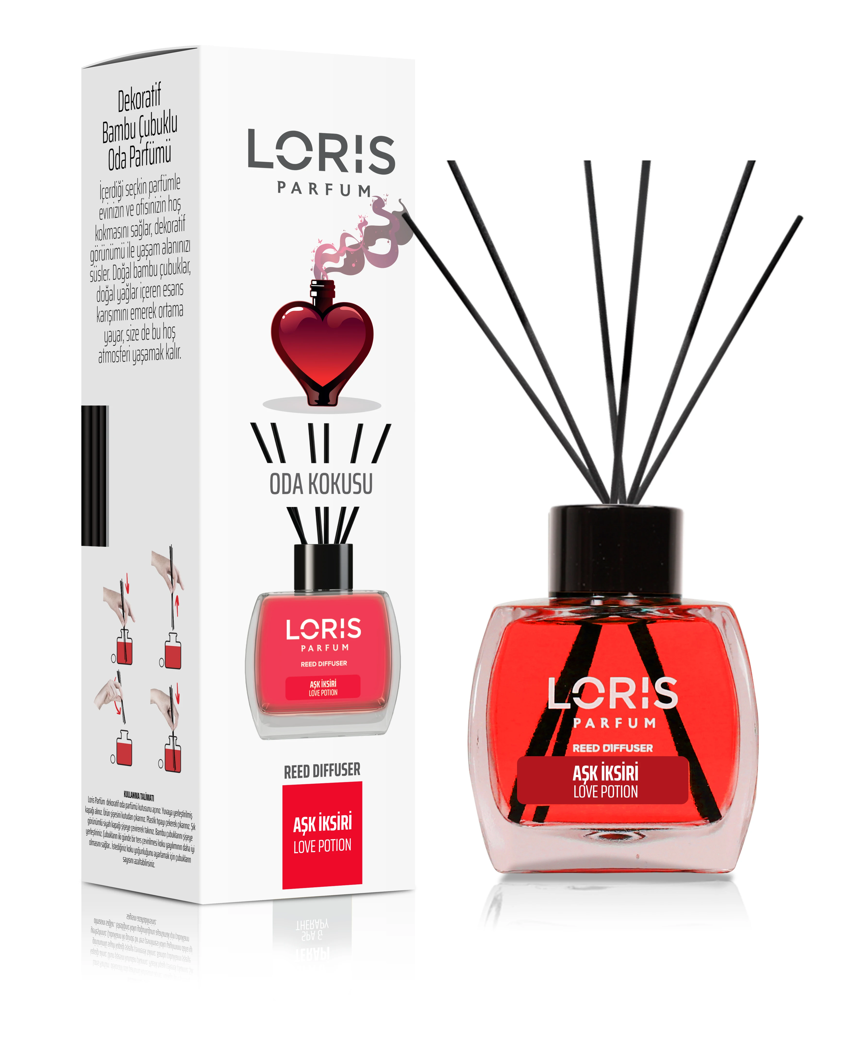 AIR FRESHENER 120 ML  REED DIFFUSER  LORIS PERFUME LOVE POTION