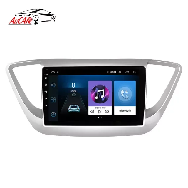 Aucar 9 Touch Screen Stereo Android 10 Car Multimedia DVD Player GPS Navigation Auto Radio For Hyundai Solaris 2 Verna 2016-2018