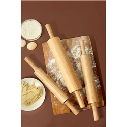 360 Вращающаяся Скалка из массива дерева, Домашний Деревянный ролик для тиснения