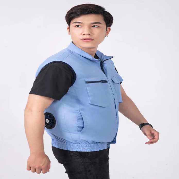 Hot Environment Men Cooling Air Conditioner Clothes Fan cooling shirt made in Vietnam