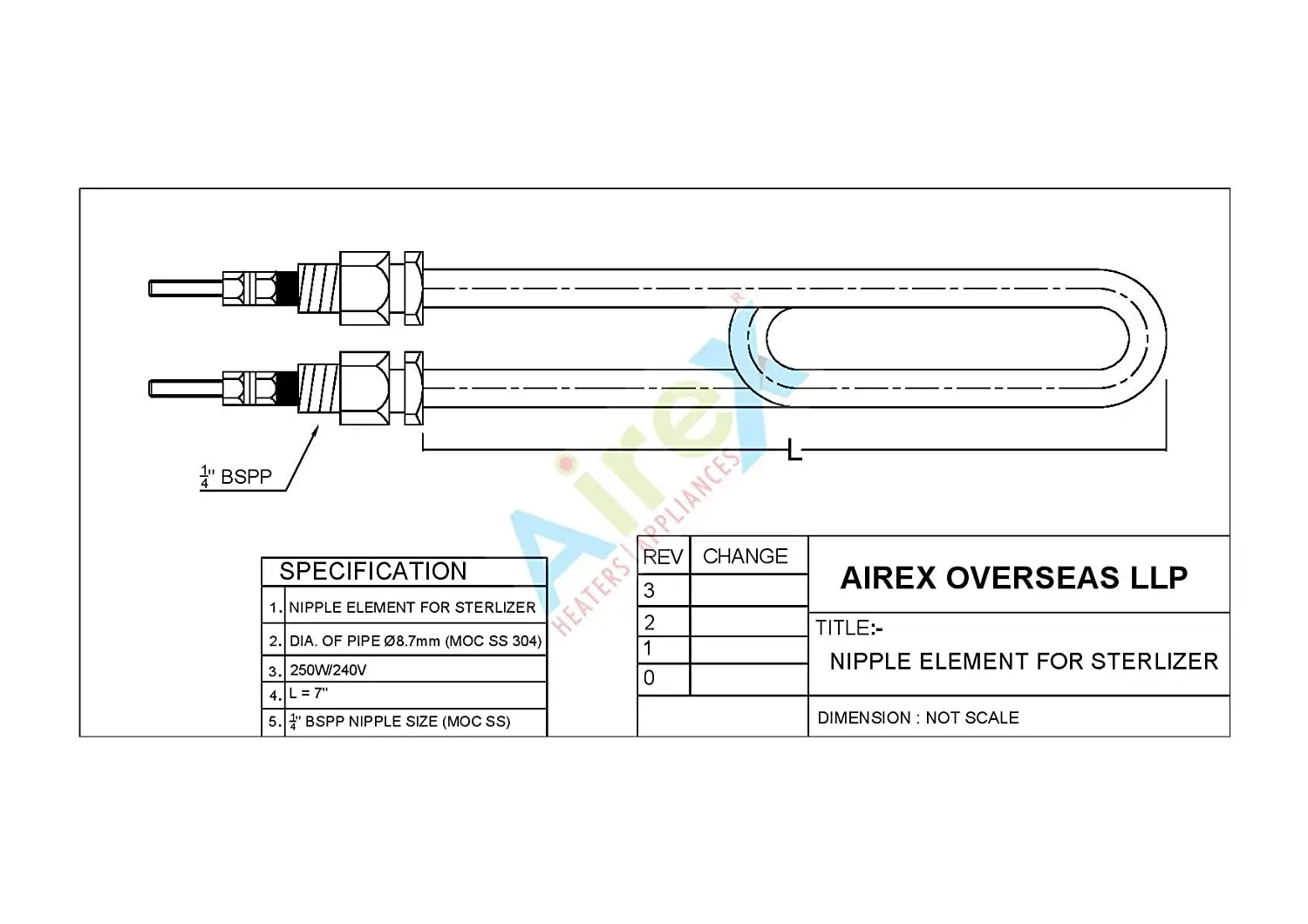 Airex 500W Electric Sterilizer Washing Machine Heating Element Bain Marie & Vending Machine Element Made of Mica
