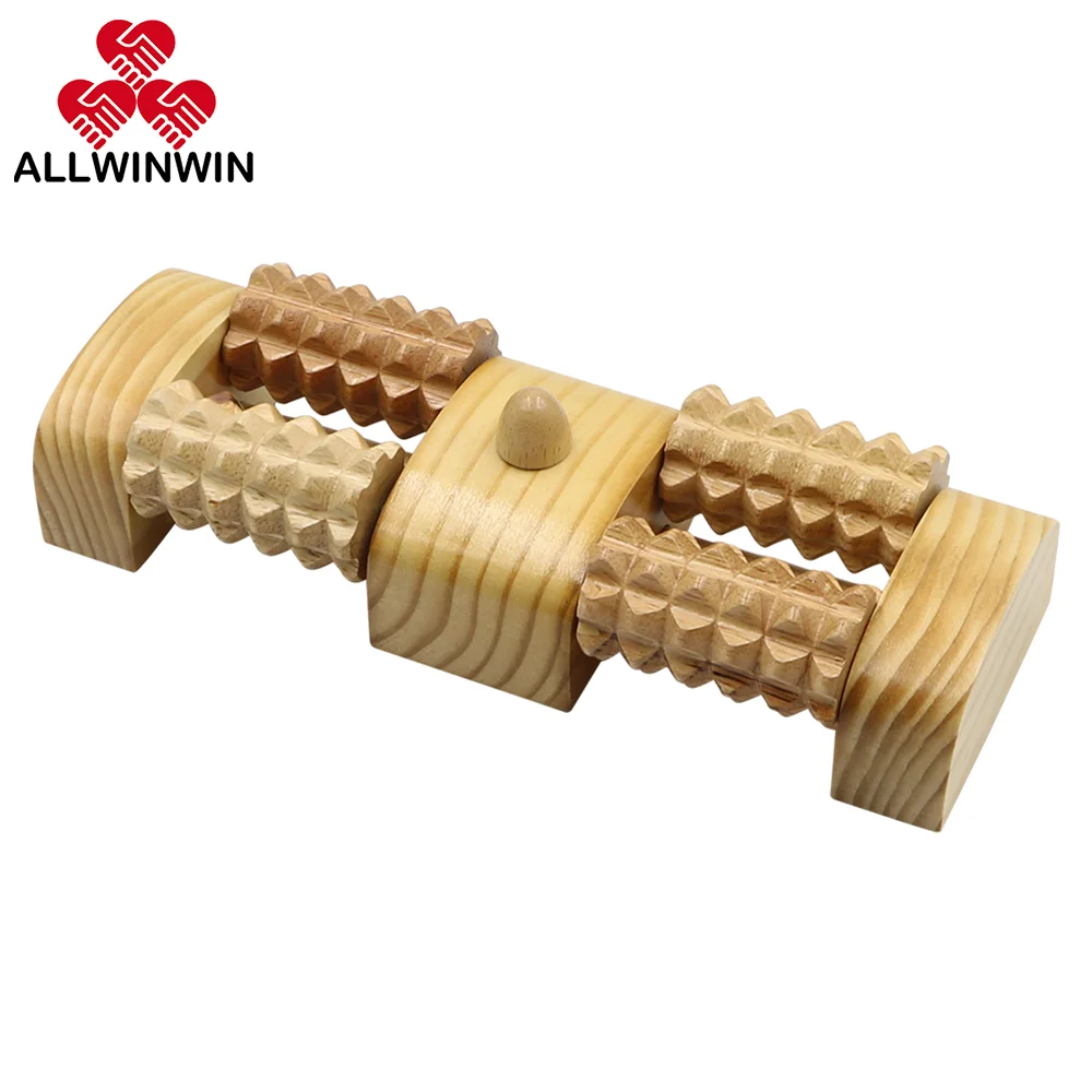 ALLWINWIN FTR27 Foot Massage Roller - 2 Row Wooden Trigger Point