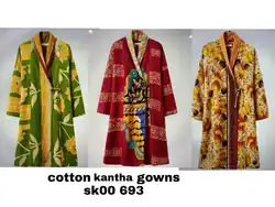Стильное кимоно Kantha стеганая одежда для сна халат оптовая продажа хлопковое платье-макси ручной работы с принтом в стиле бохо