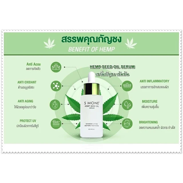 New HEMP SEED OIL SERUM Powerful Concentrated Formula Lift Tighten Pores Reduce Wrinkle Moisturizing Extract Skin Firmness