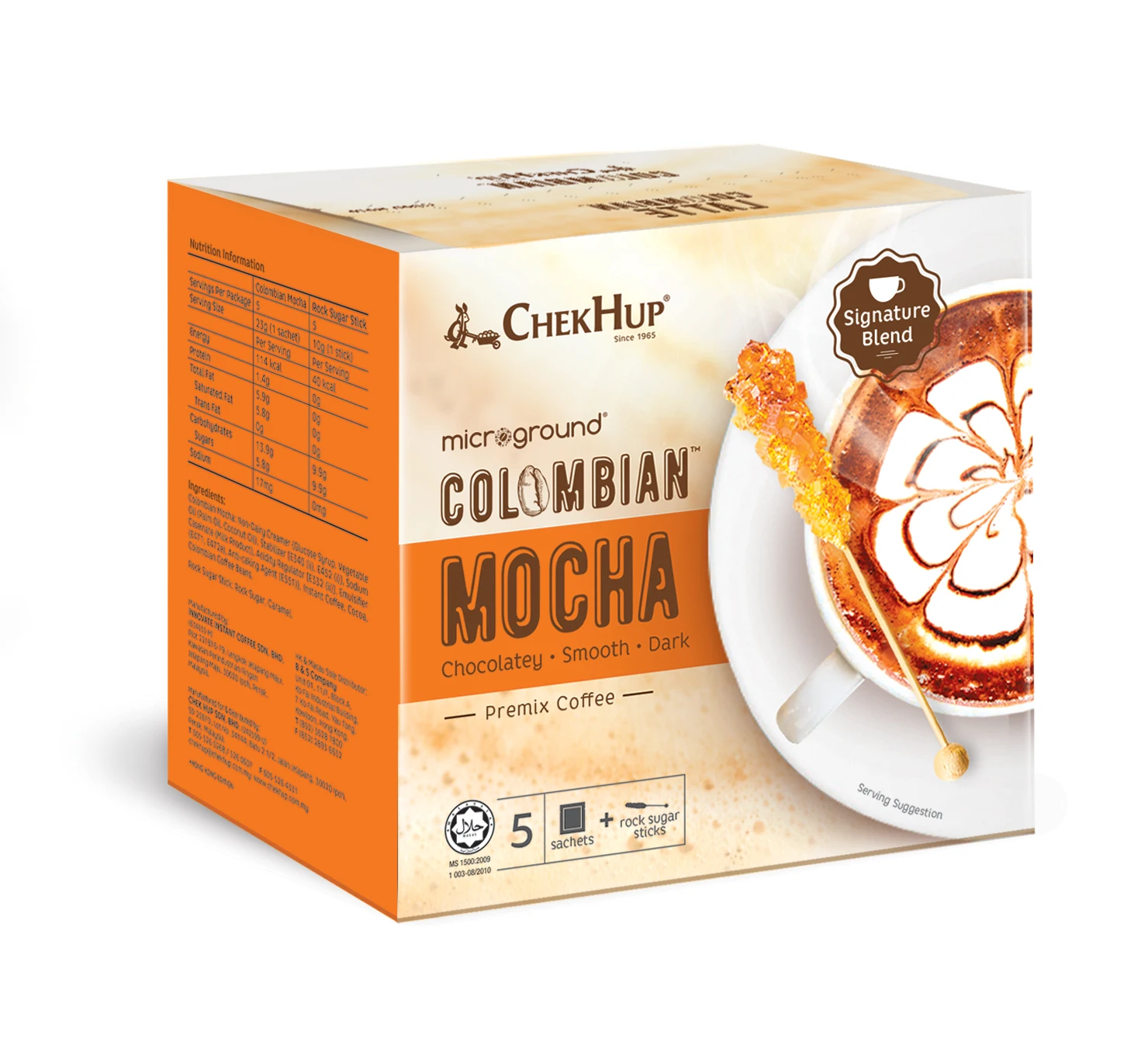 Chocolatey And Smooth Taste Of Chek Hup Microground Colombian Mocha With Caffeinated Feature From Malaysia