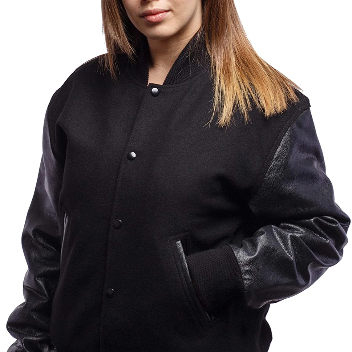 Wholesale Custom Embroidered Chenille Patches Varsity Jacket Wool Body Leather Sleeves Letterman Baseball College Varsity Jacket