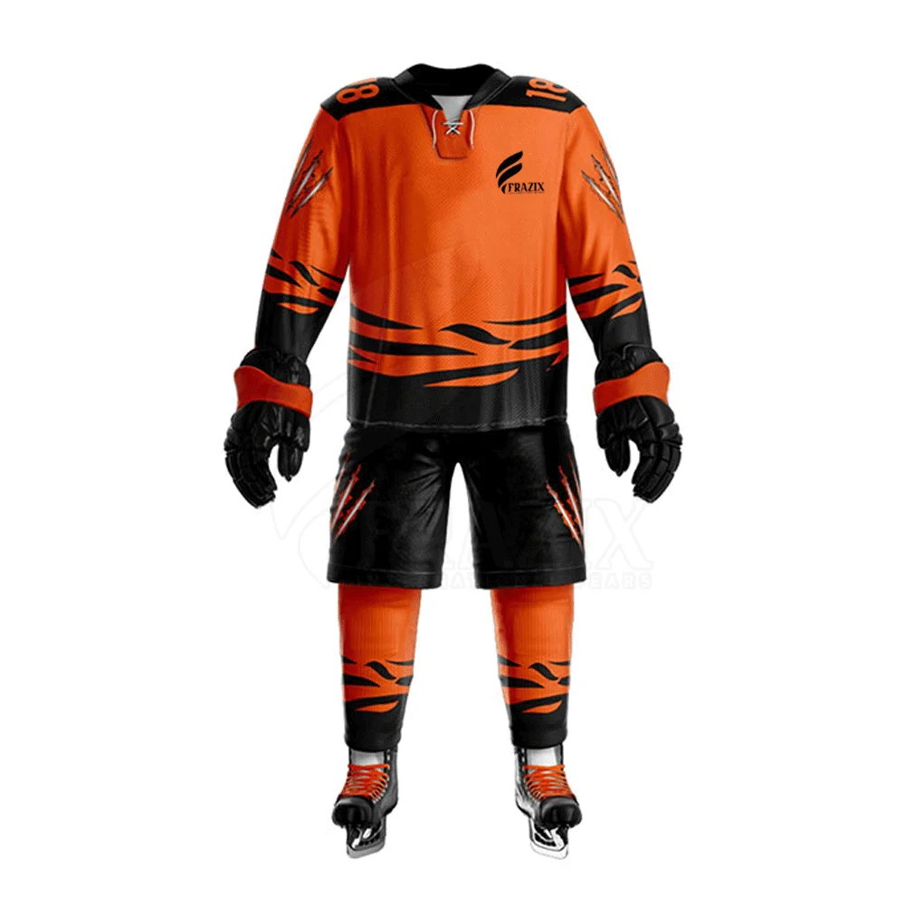 100% полиэстер дышащая Джерси для хоккея мужская униформа с сублимационной печатью
