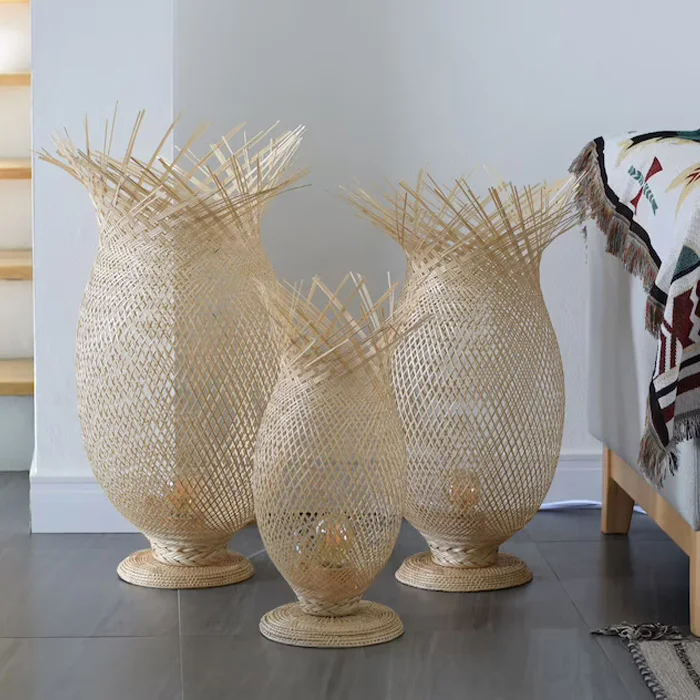 Лучший продавец набор из 3 напольных светильников бамбуковые напольные светильники ручной работы художественные сделано во Вьетнаме